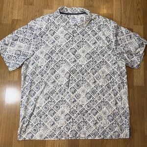 Tommy Bahama Island Zone Men's 2X Silk Blend Button Up Shirt Camp Lagenlook